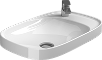 BE YOU 60 Asymmetric recessed washbasin - Sanitana