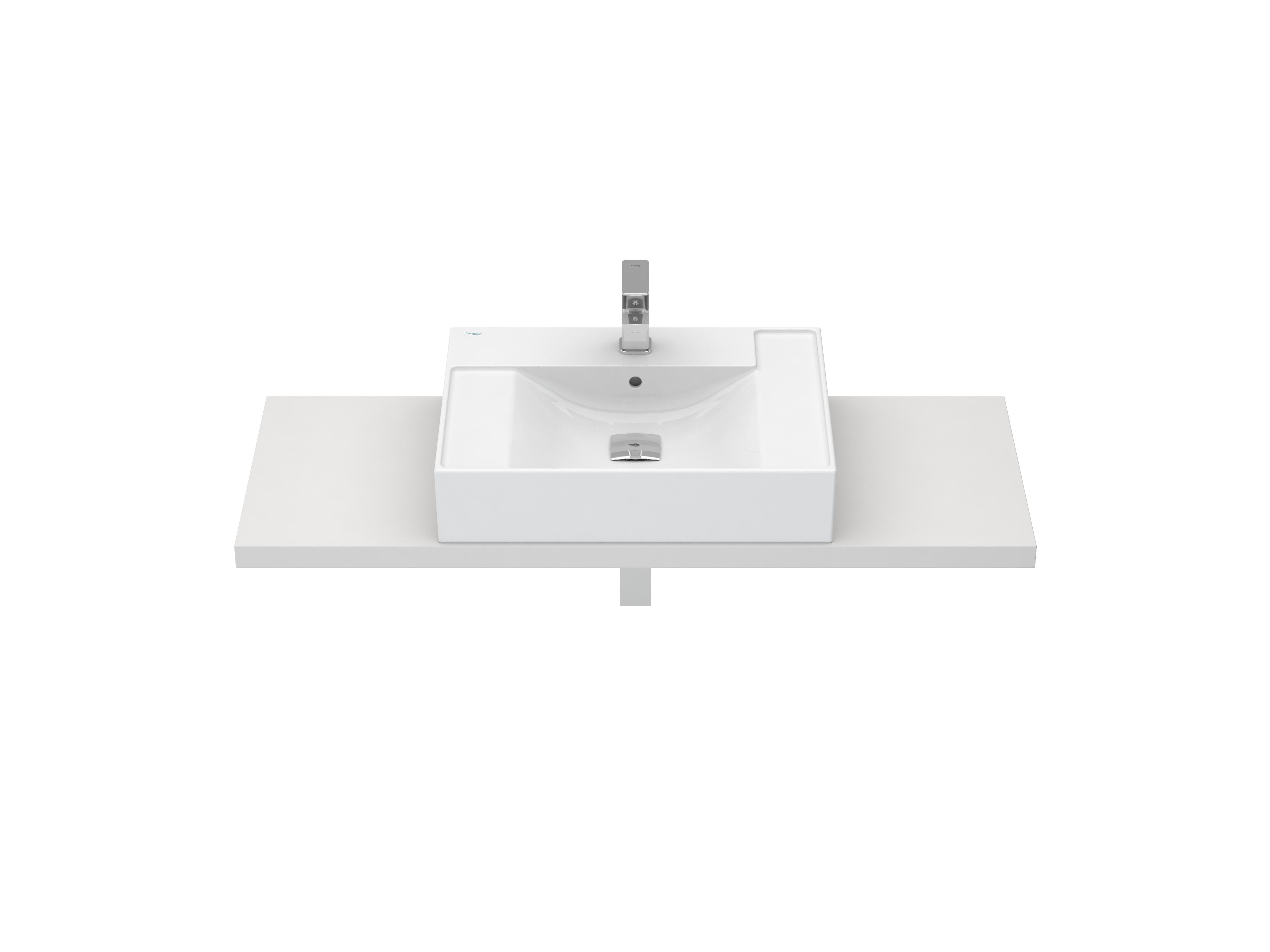 Countertop washbasins White ALBUS S10085116400000 Sanitana