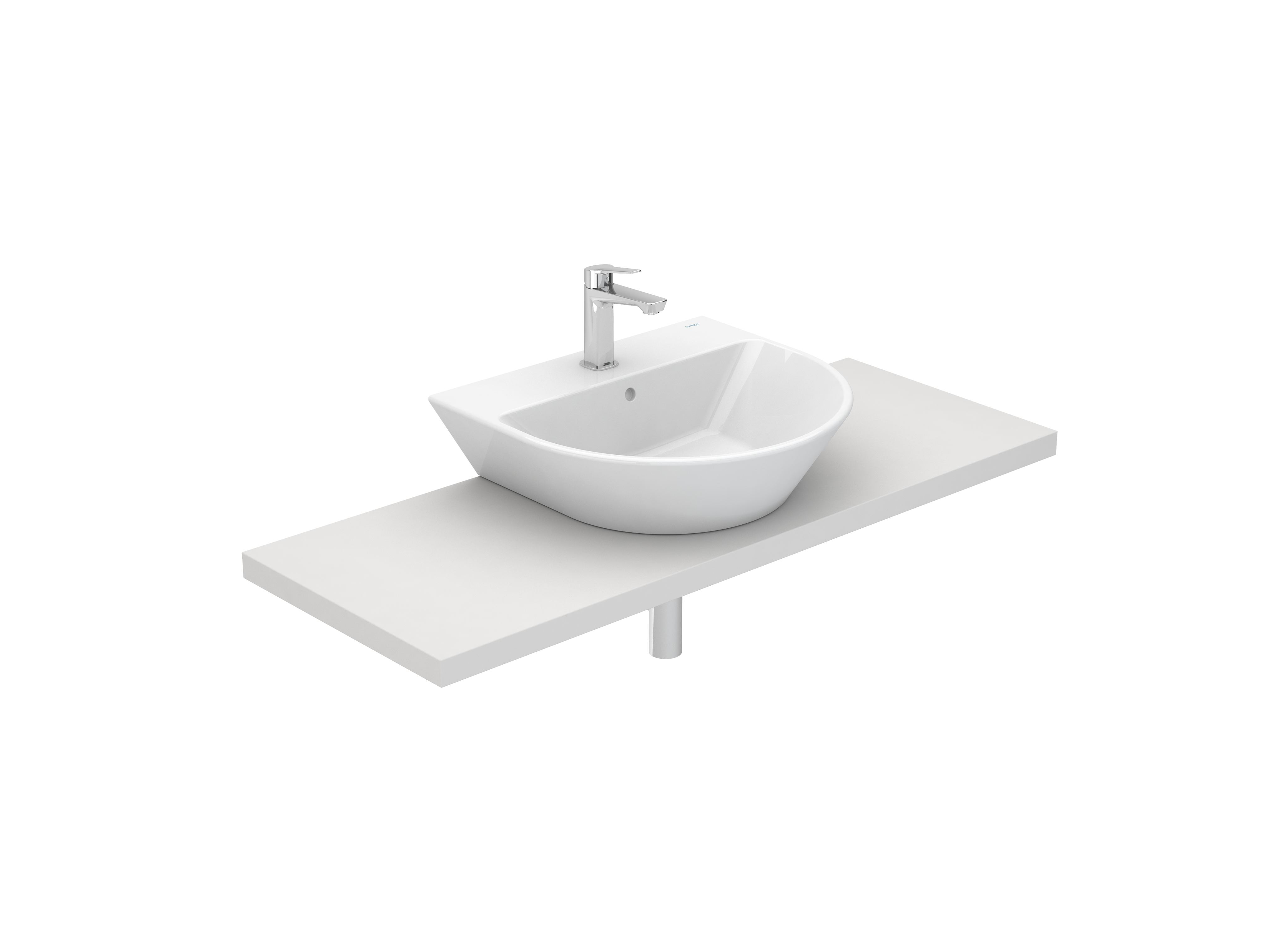 Countertop washbasins White LOFT S10205880700001 Sanitana