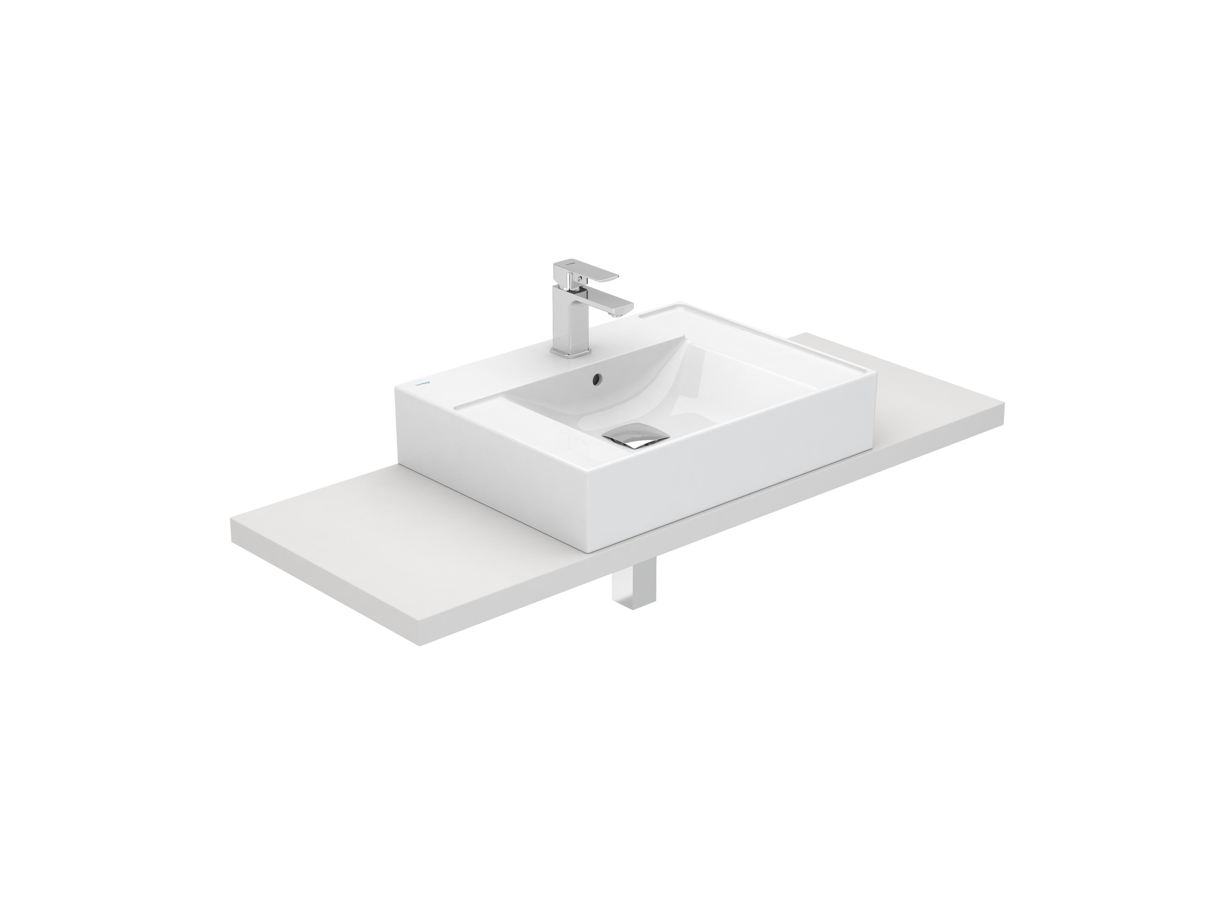 Countertop washbasins White ALBUS S10085116400000 Sanitana