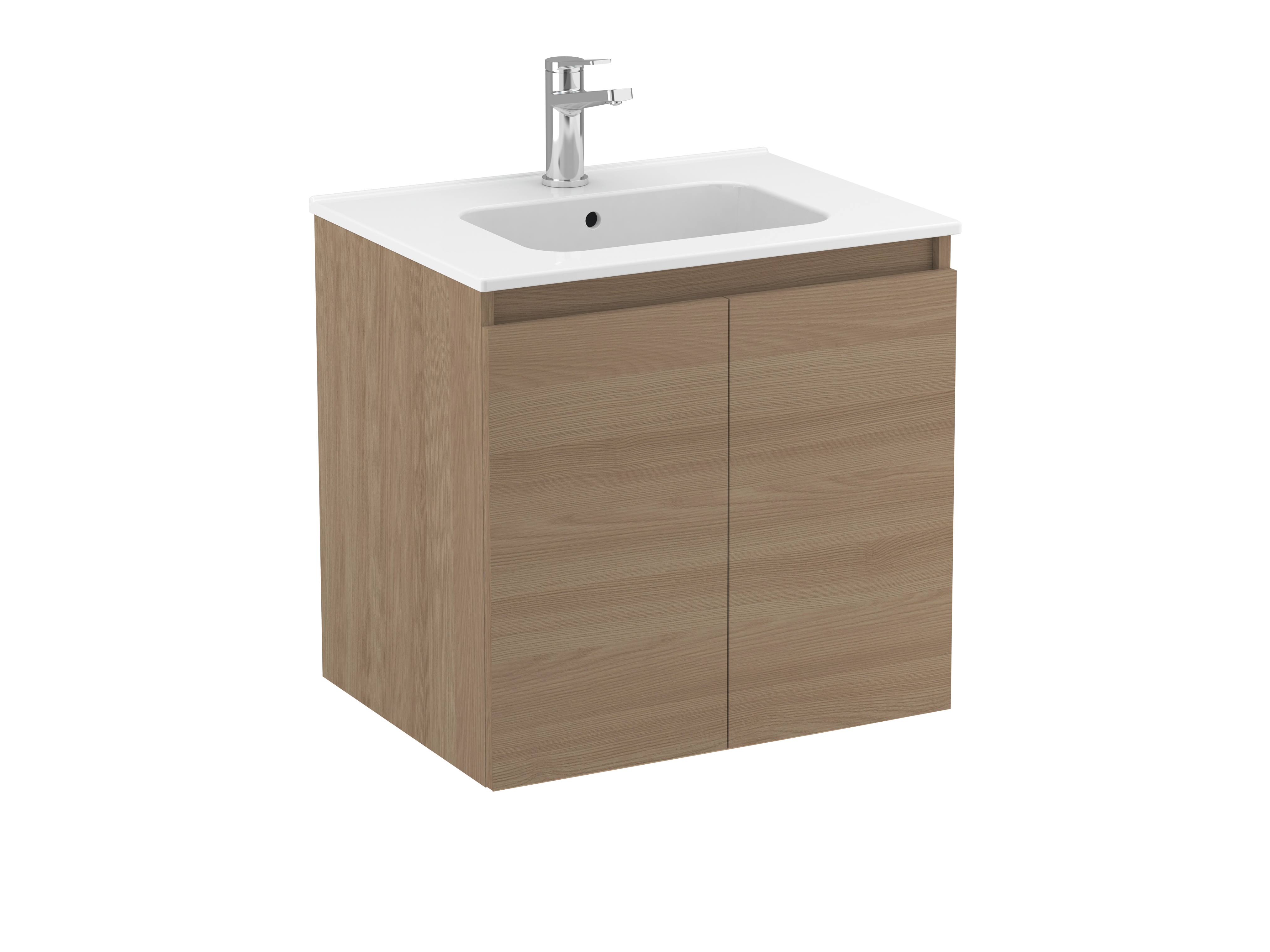 Vanity units with washbasin Textured walnut MAPLE S70203803403501 Sanitana