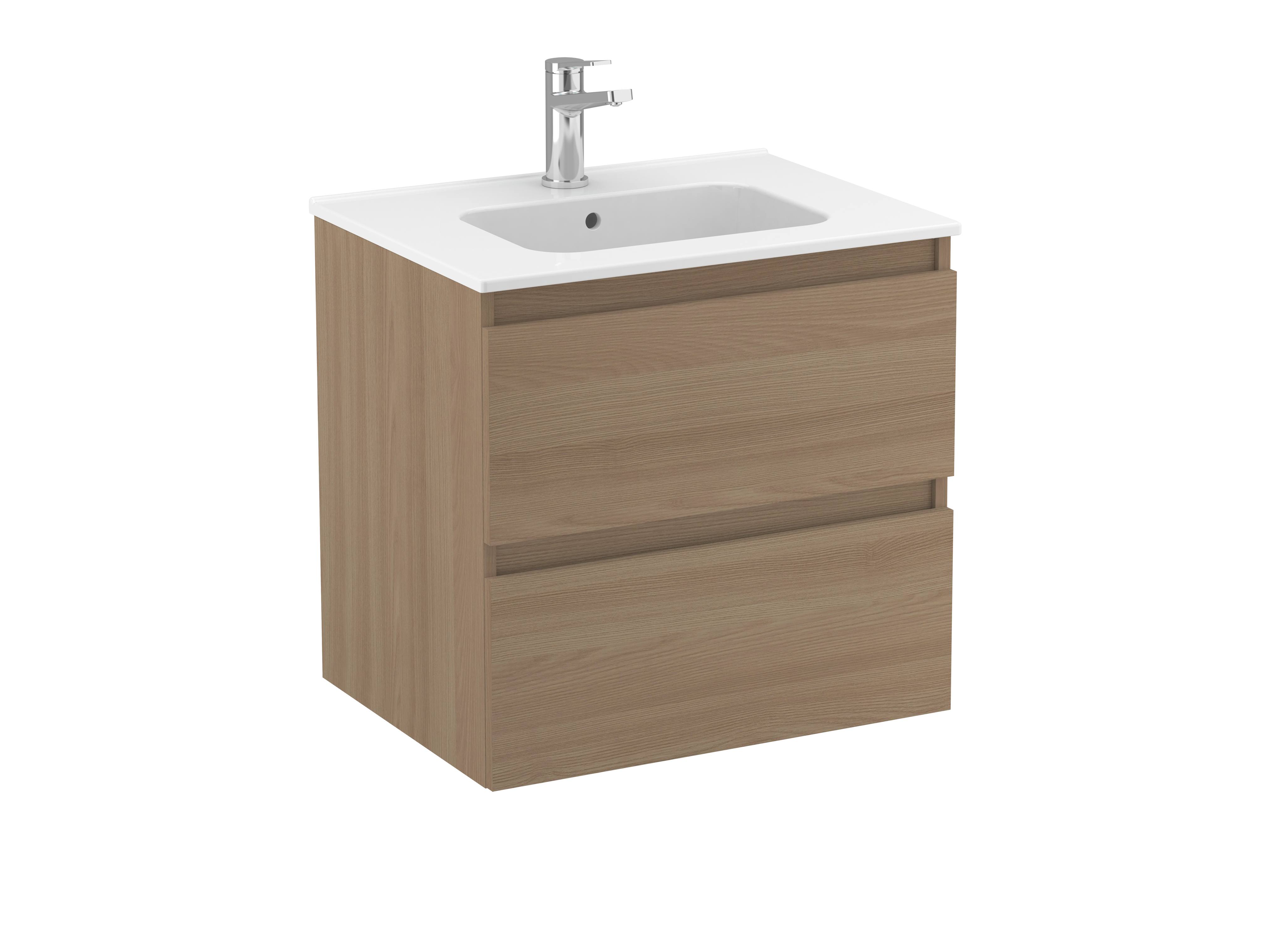 Vanity units with washbasin Textured walnut MAPLE S70205703103501 Sanitana