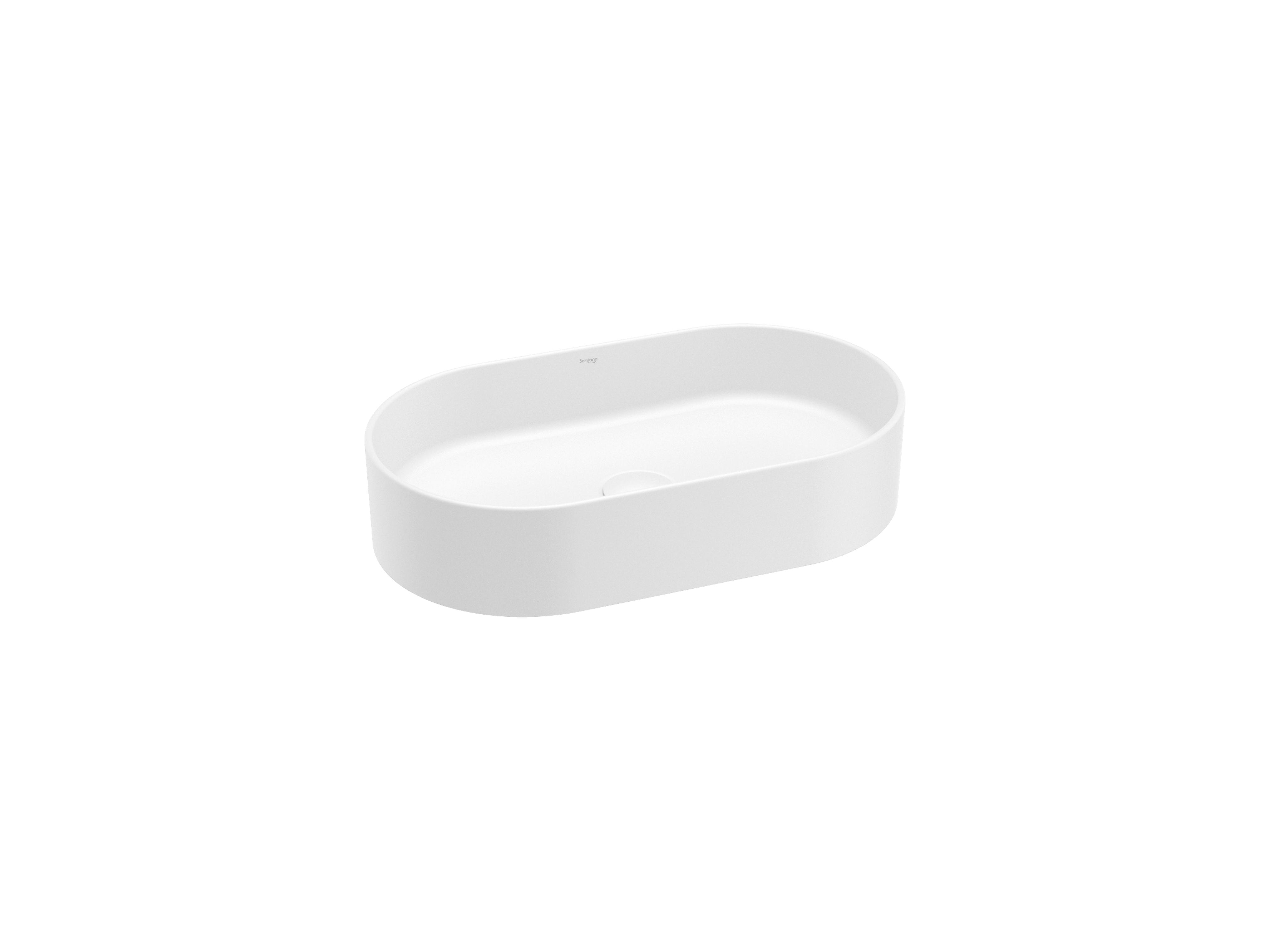 Countertop washbasins Matt white HALO S10218700006400 Sanitana