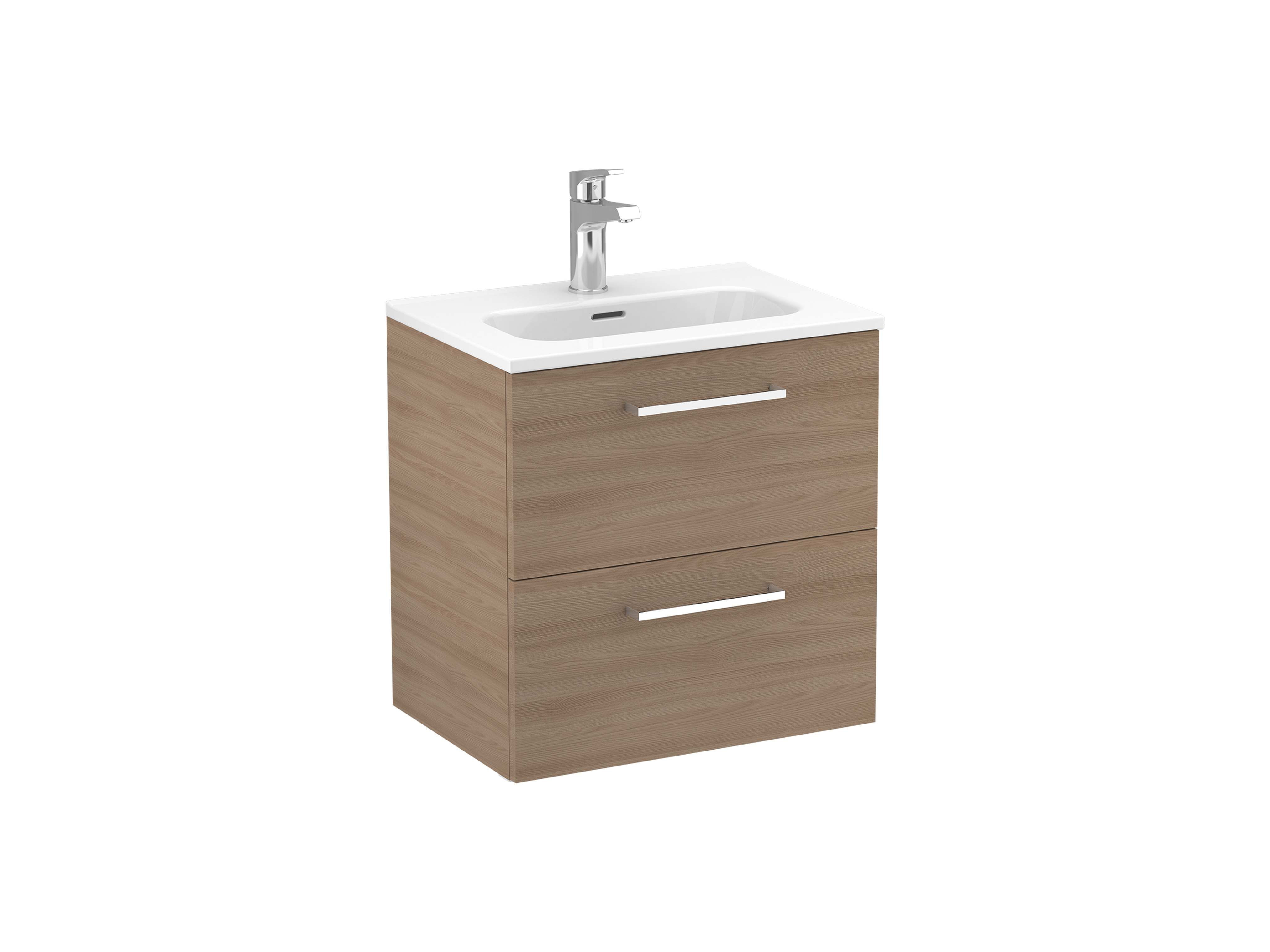 Vanity units with washbasin Textured walnut FICUS S70208703203500 Sanitana