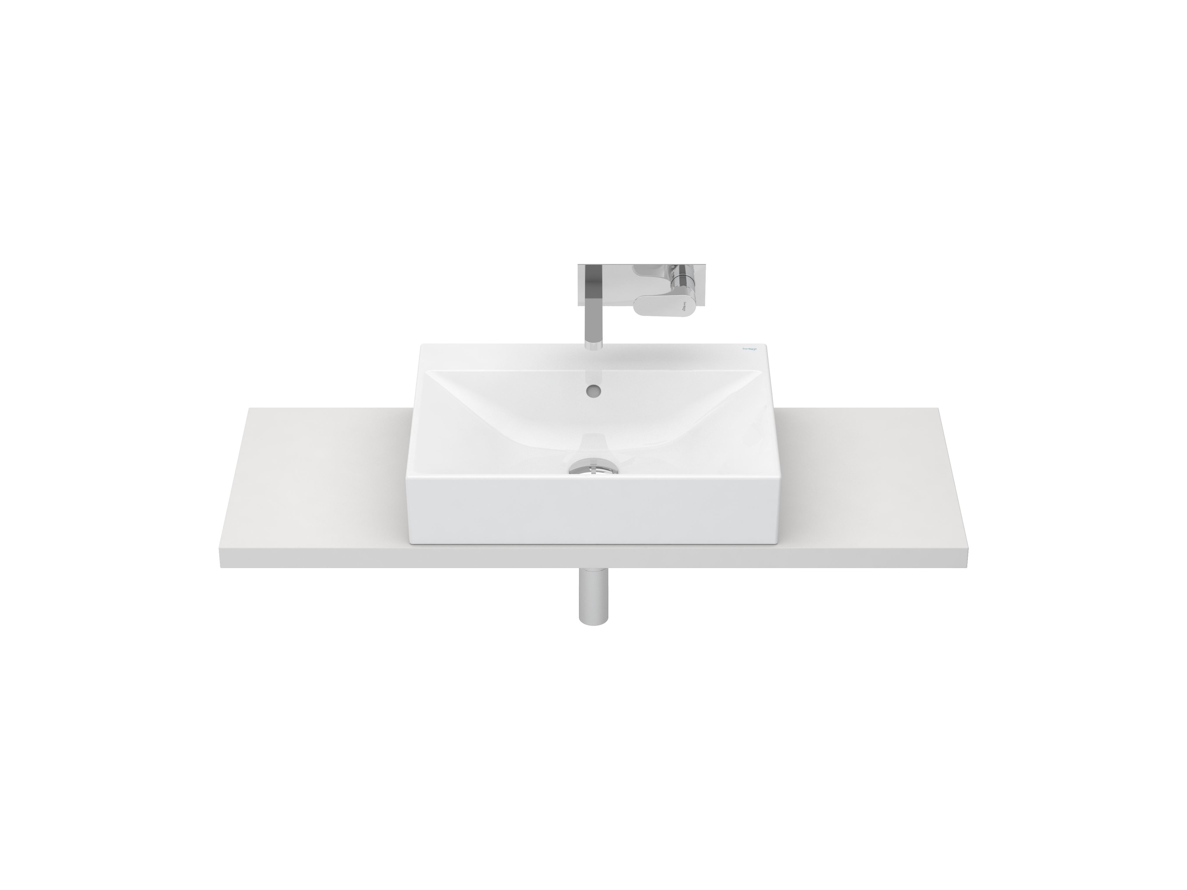 Countertop washbasins White ALBUS S10085181100000 Sanitana