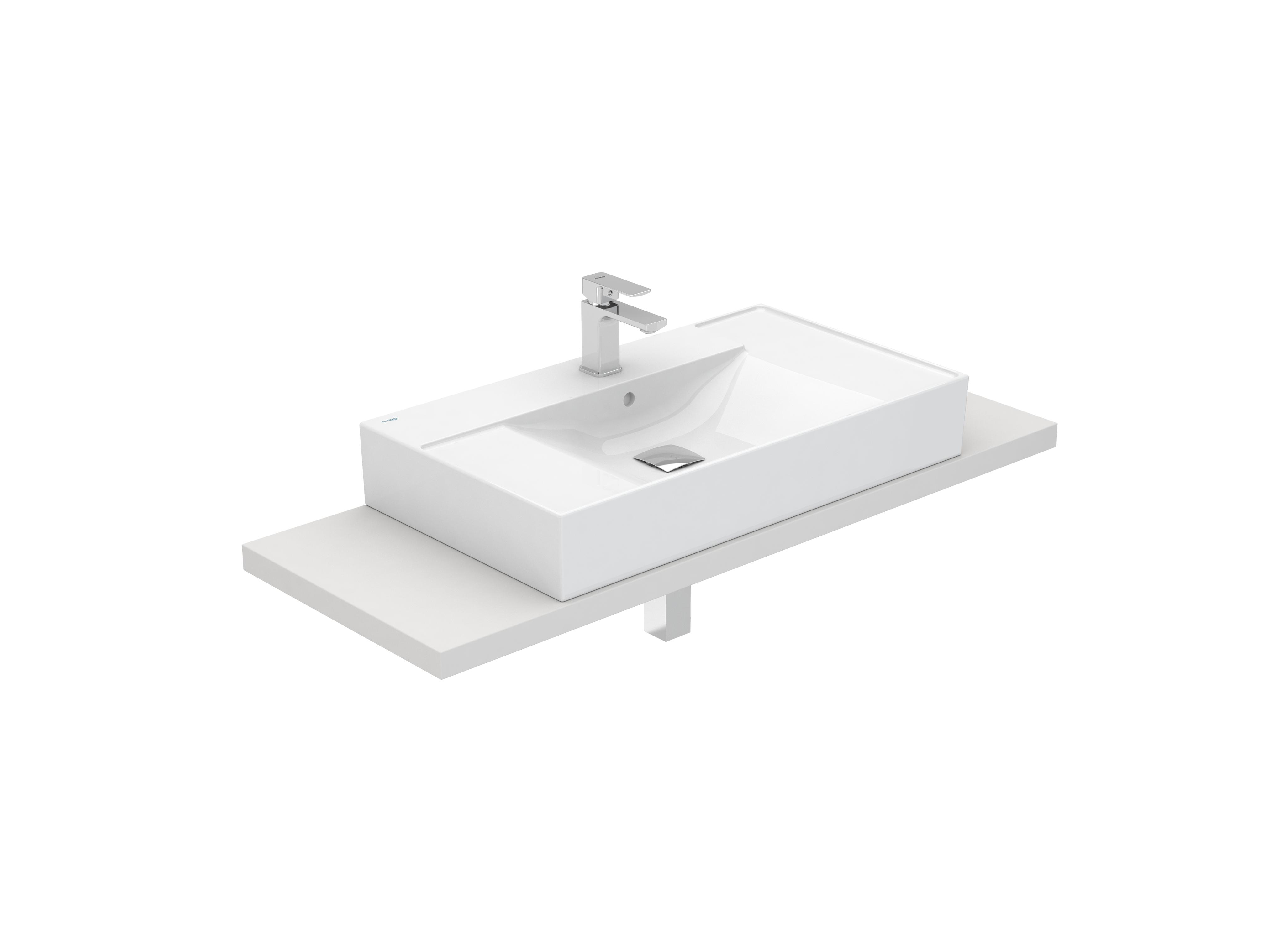Countertop washbasins White ALBUS S10200216400000 Sanitana