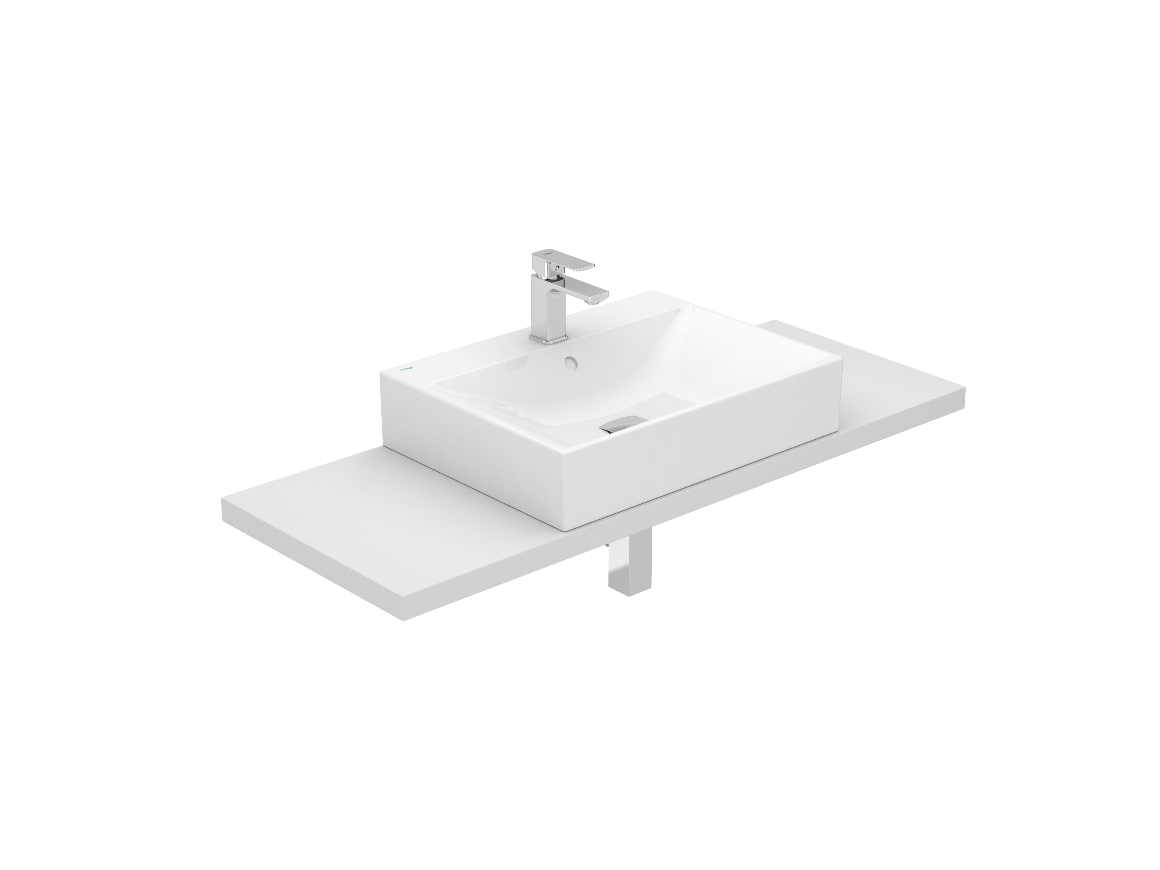 Countertop washbasins White ALBUS S10085180800000 Sanitana