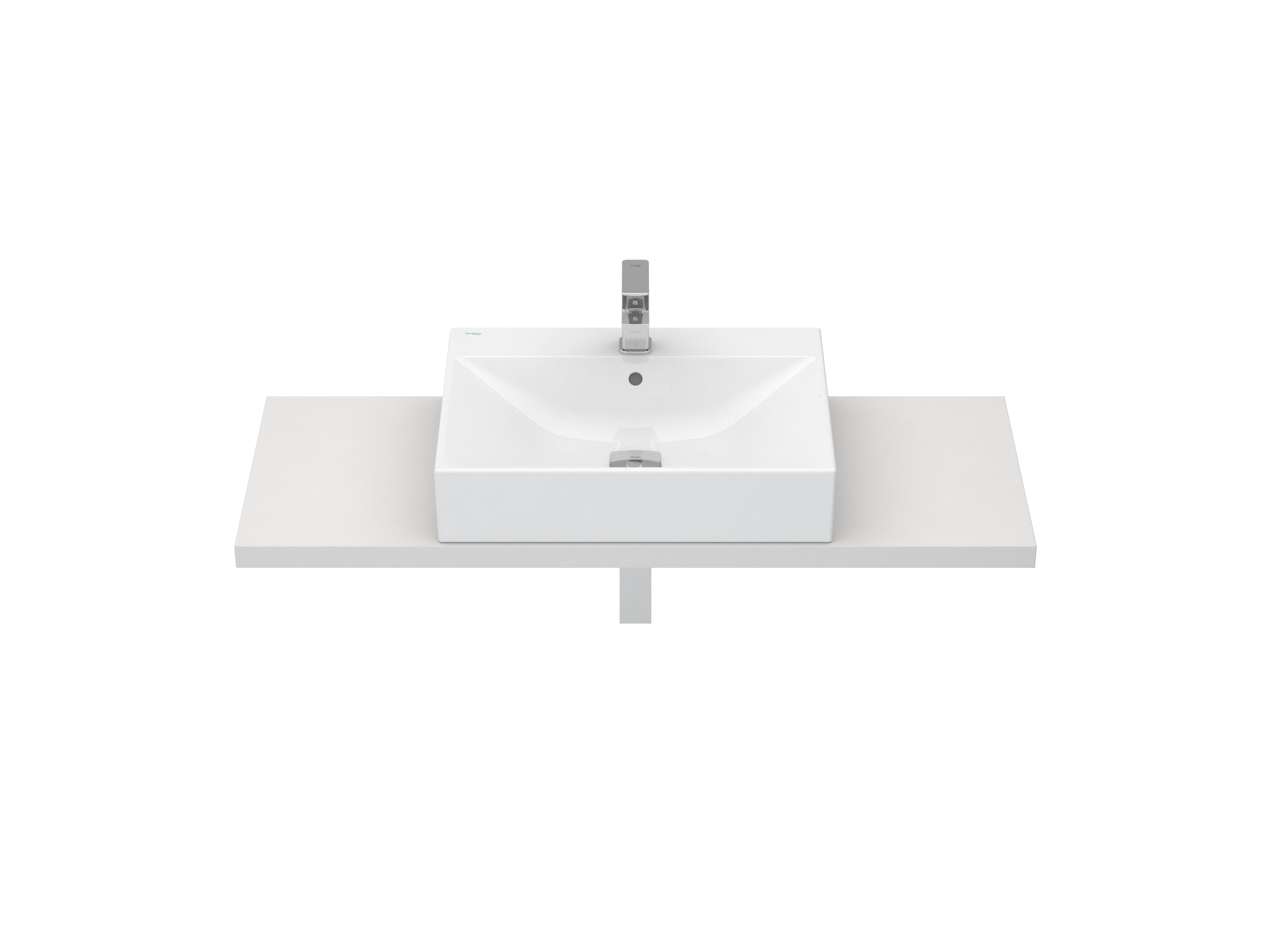 Countertop washbasins White ALBUS S10085180800000 Sanitana