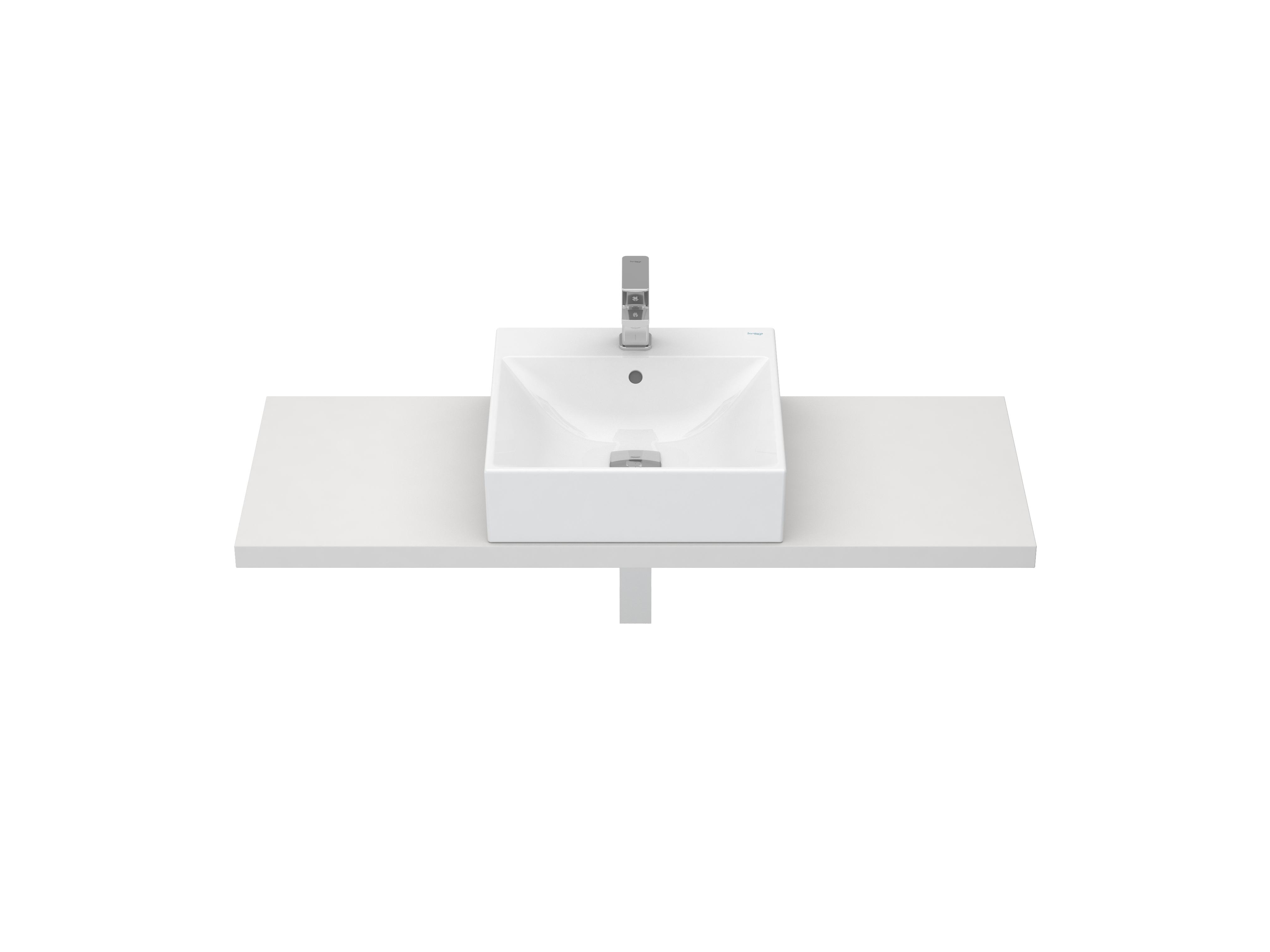 Countertop washbasins White ALBUS S10085080800000 Sanitana