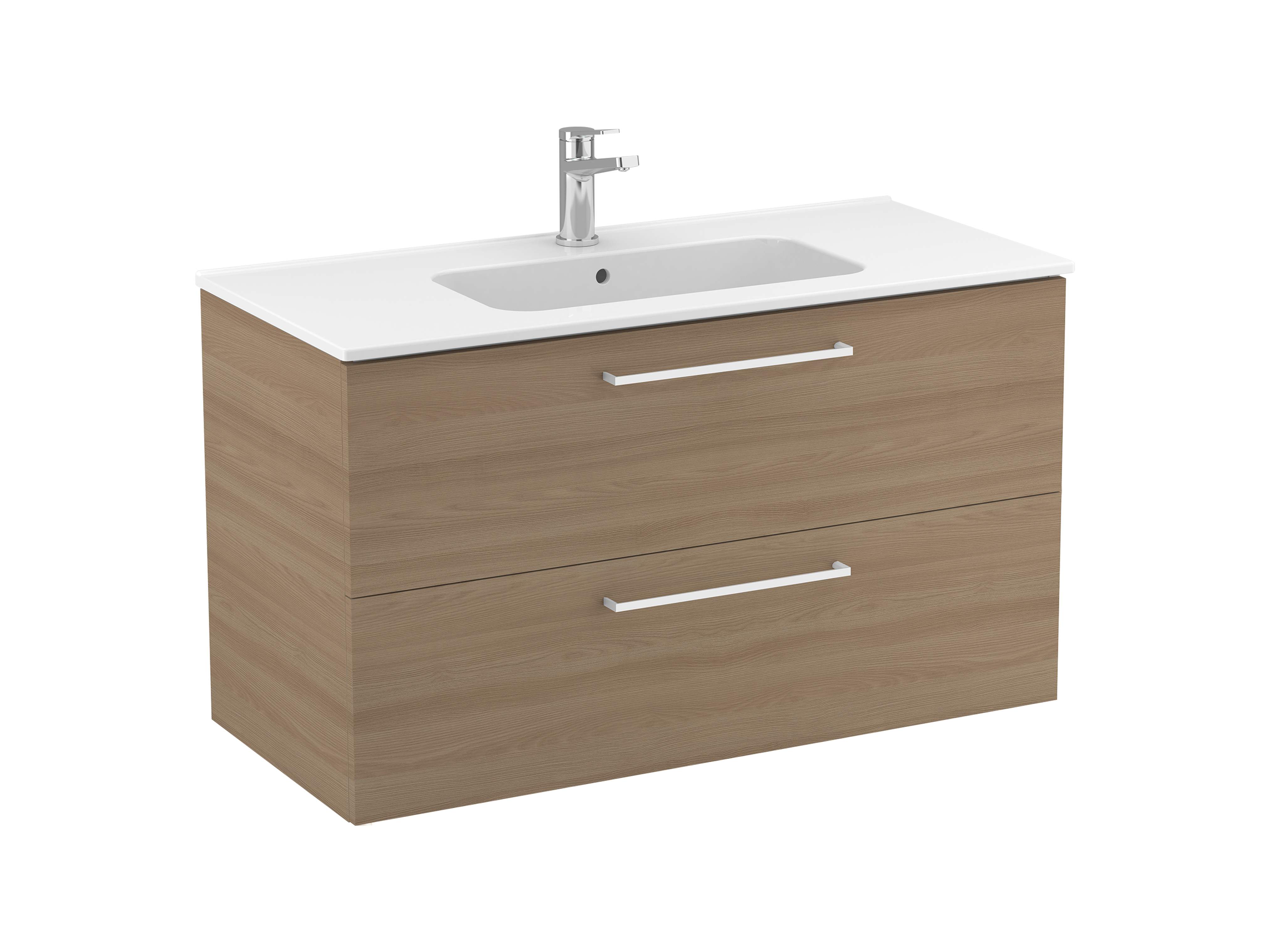 Vanity units with washbasin Textured walnut FICUS S70205503103501 Sanitana