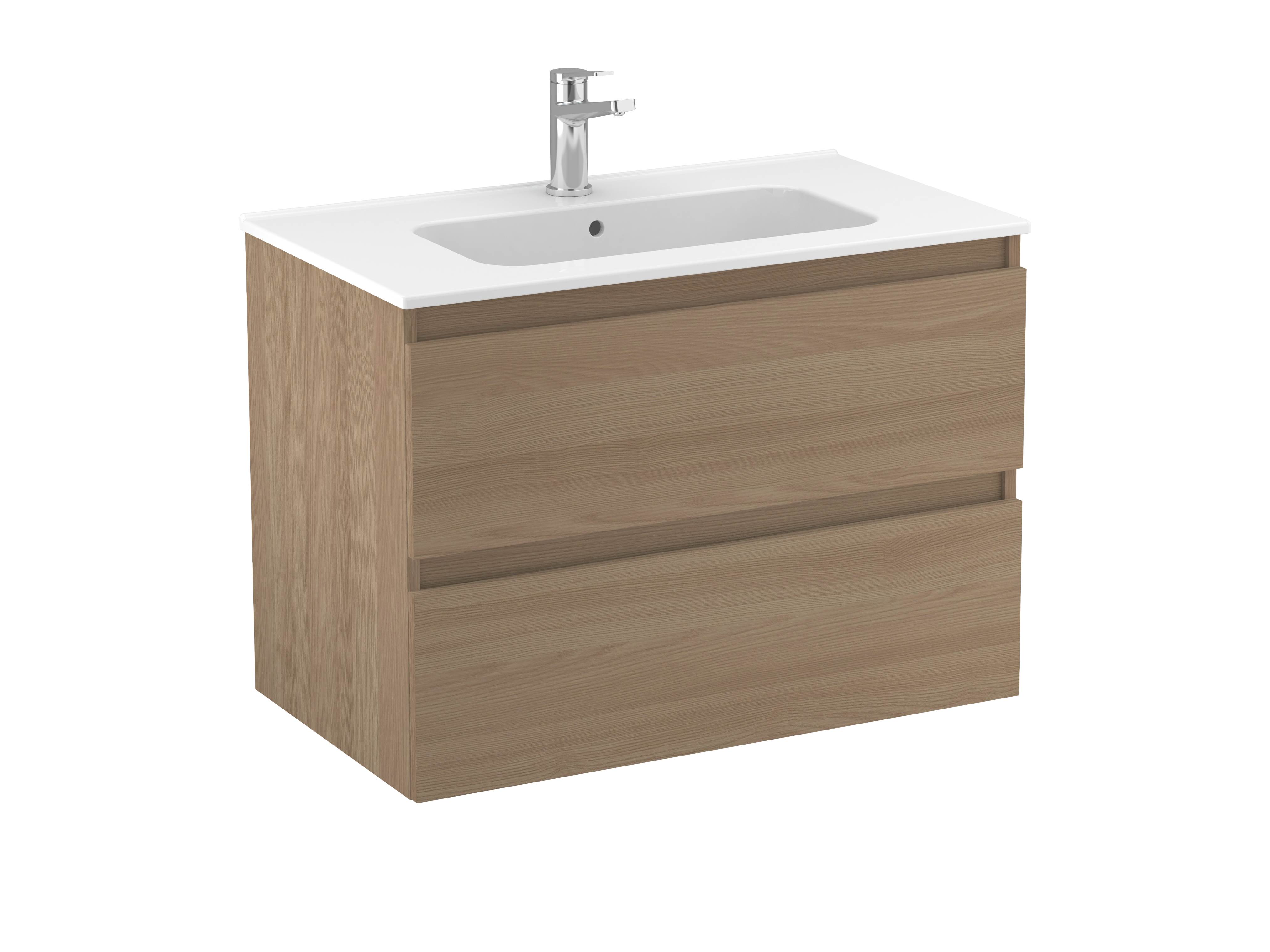 Vanity units with washbasin Textured walnut MAPLE S70205903103501 Sanitana
