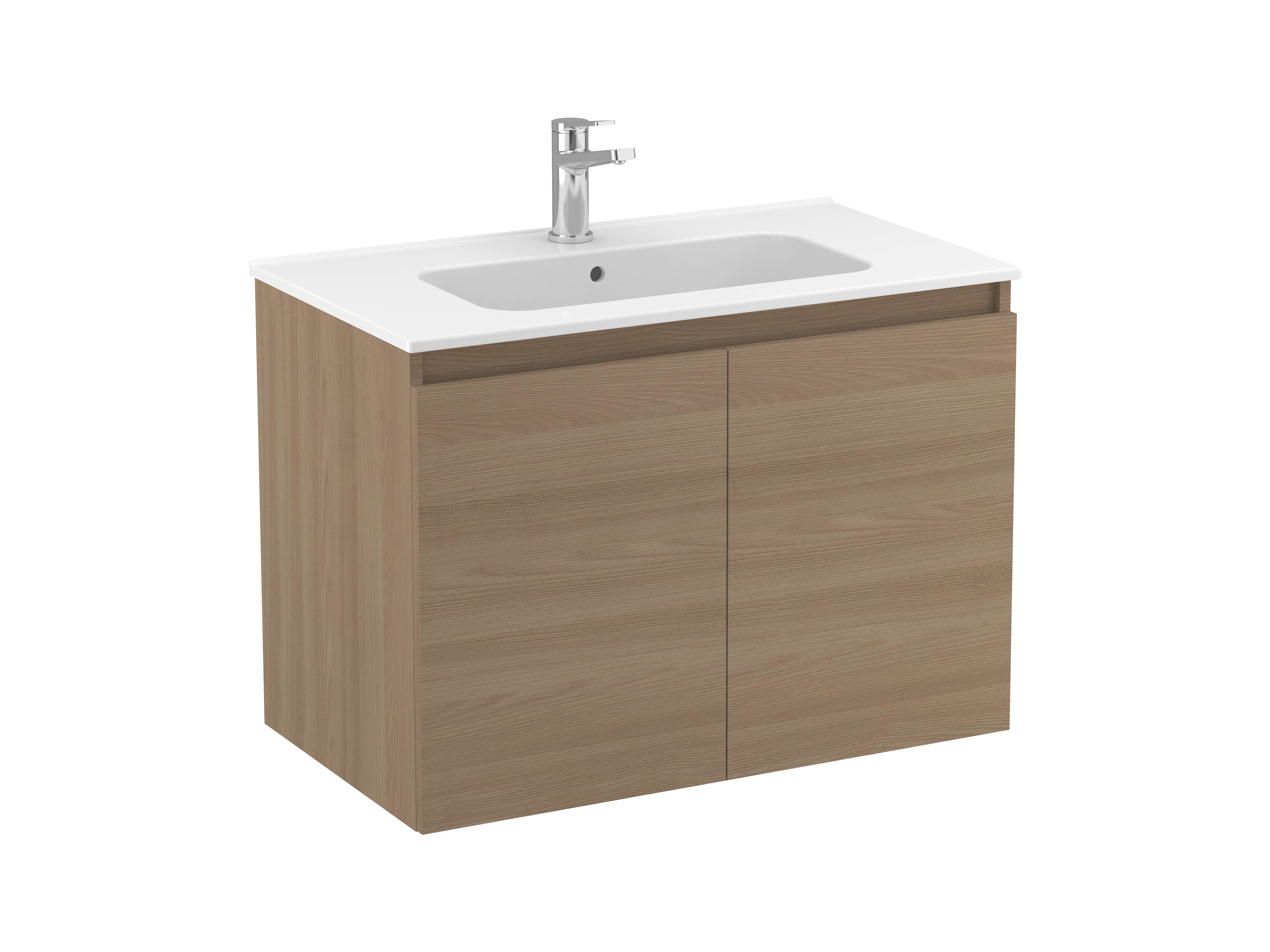 Vanity units with washbasin Textured walnut MAPLE S70203703403501 Sanitana