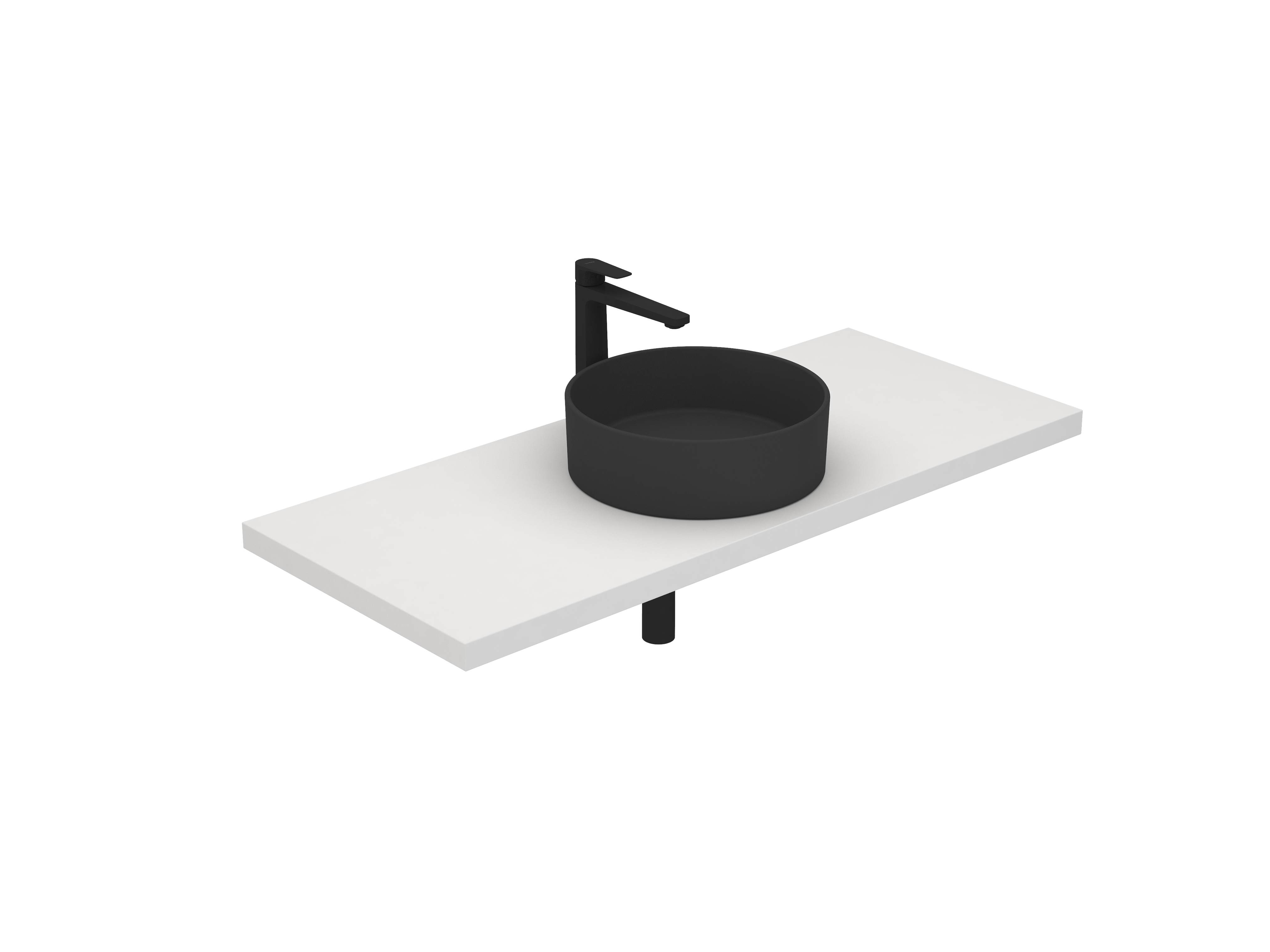 Countertop washbasins Matt black HALO S10209050407800 Sanitana